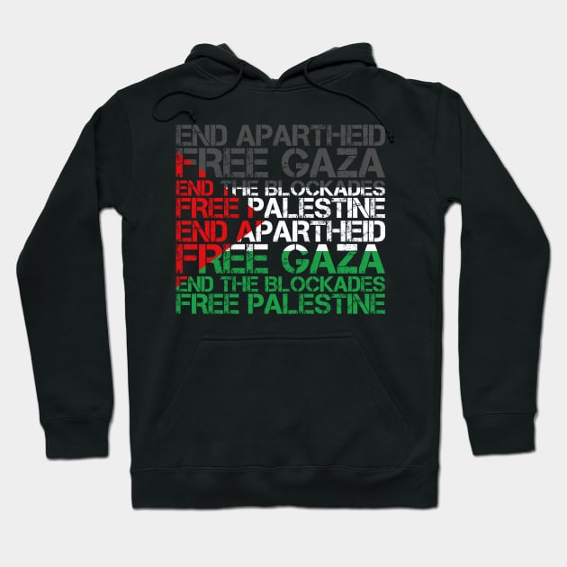 Palestine Flag Wordcloud - End Apartheid Free Palestine Hoodie by mangobanana